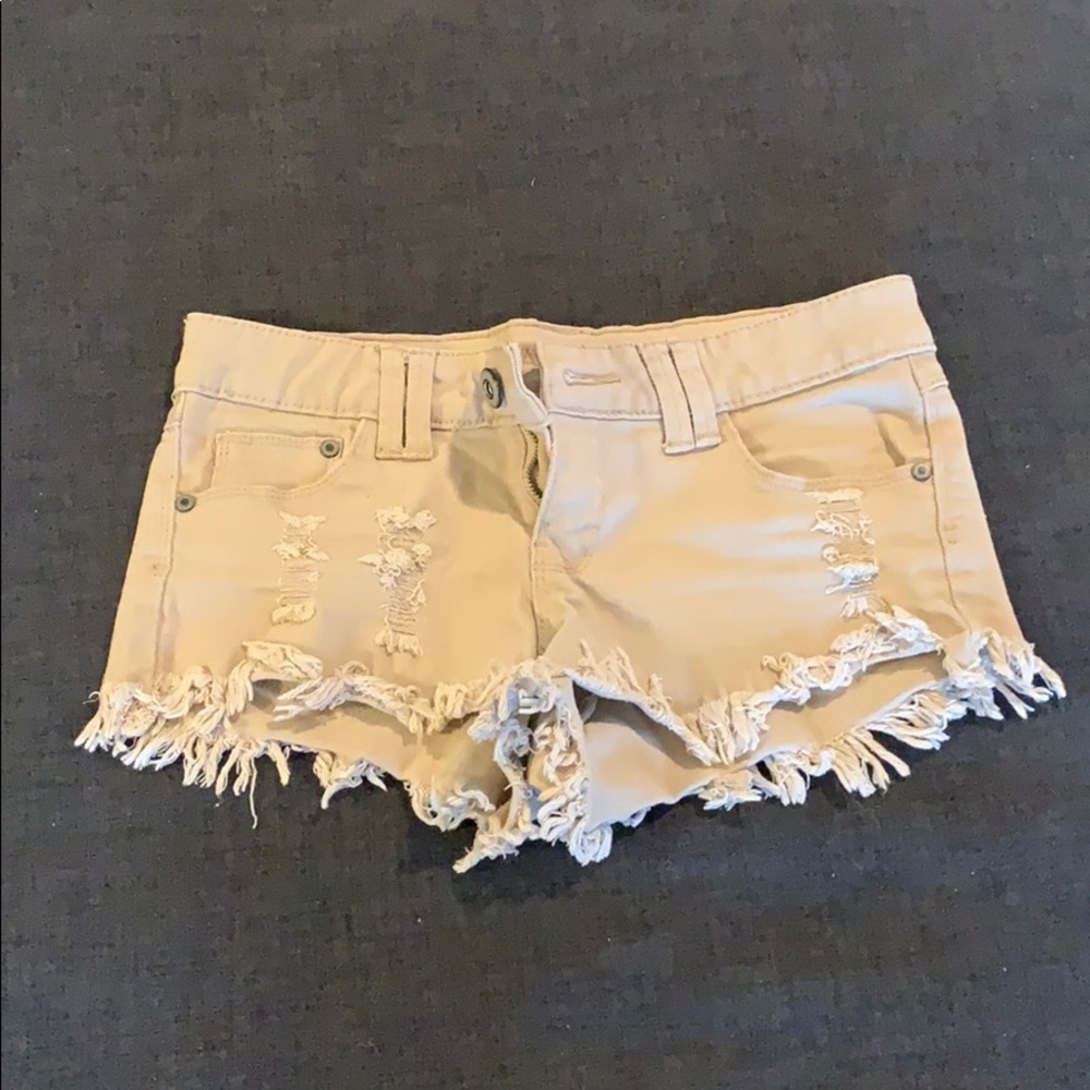 Khaki mini shorts